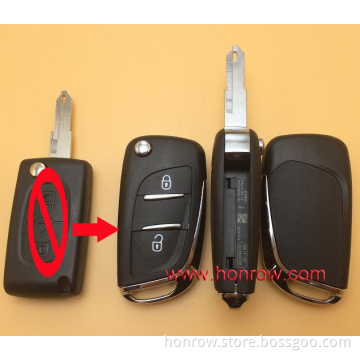 New model Peugeot 2 button modified remote key blank with NE73 206 Blade -- With battery place (No Logo)